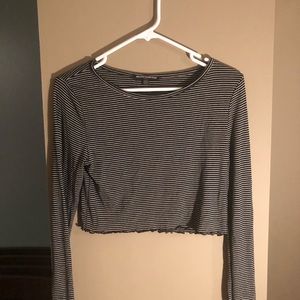 Brandy Melville Black and White Long Sleep Top
